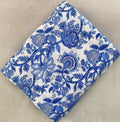 Blue and White Flower Hand Block Print Fabric, 100% Cotton Quilting Fabric By The Yard, Dress Making Fabric, Fabric For Dress,Sewing Fabric