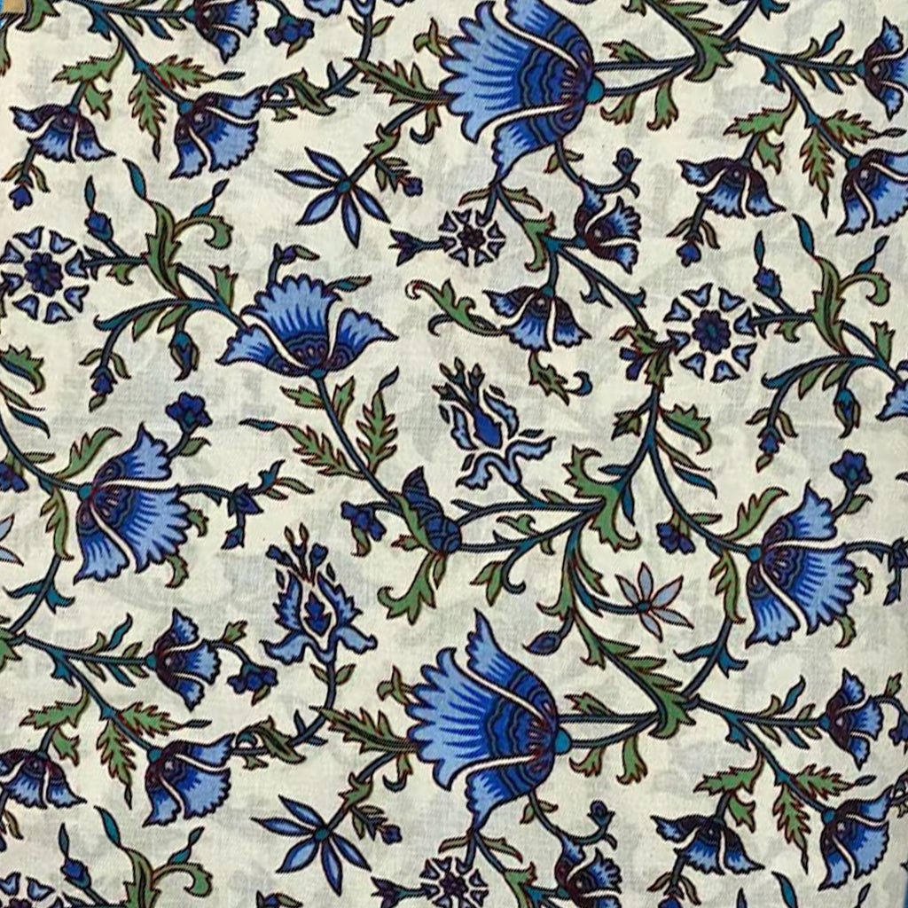 Blue Floral Cotton Cushion Cover, Hand Block Print Pillow Case, Boho Sofa Decor, Gift For Her, Christmas Pillowcases, Indian Ethnic Case