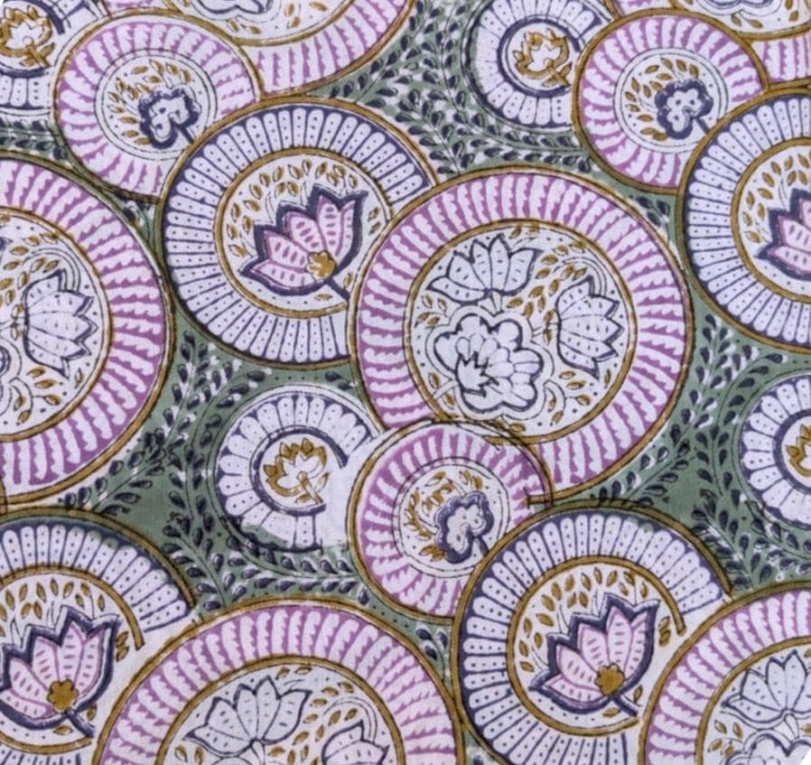Beautiful Multi Color Indian Hand Block Print Fabric, Floral 100% Cotton Quilting Fabric By The Yard, Chakra Design Fabric Dress Making
