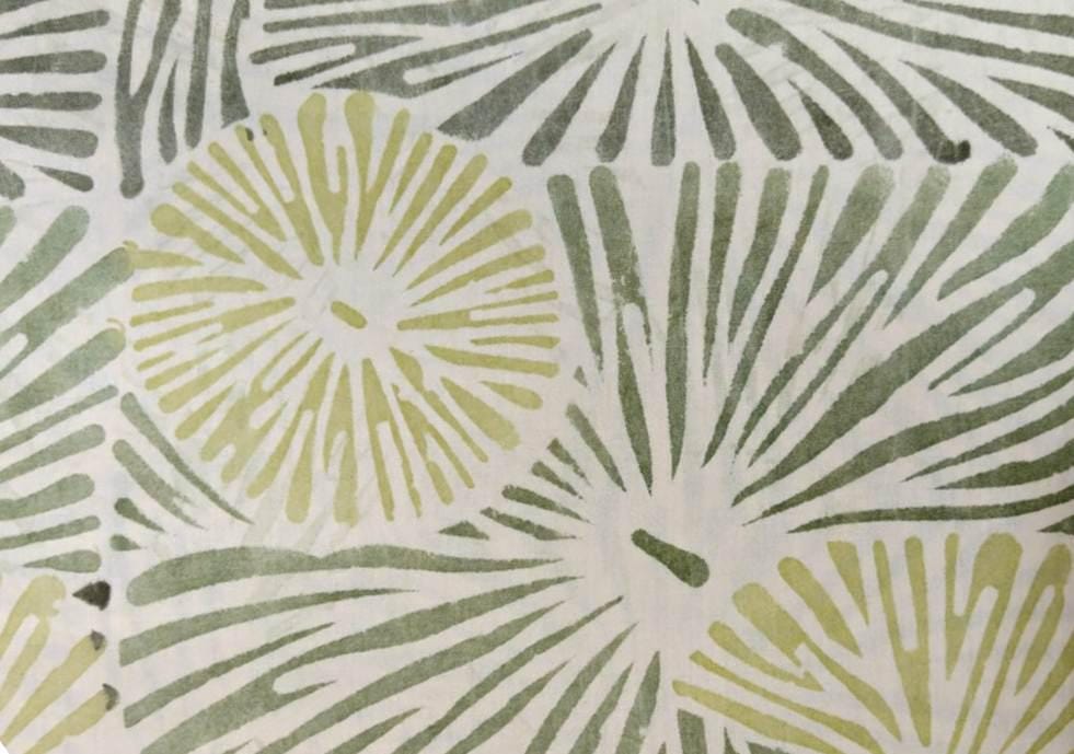 Soft Green Color Botanical Fabric, Abstract Leaf Sunburst Print, Sage Green Modern Floral Fabric, Minimalist Nature Pattern Sewing Fabric