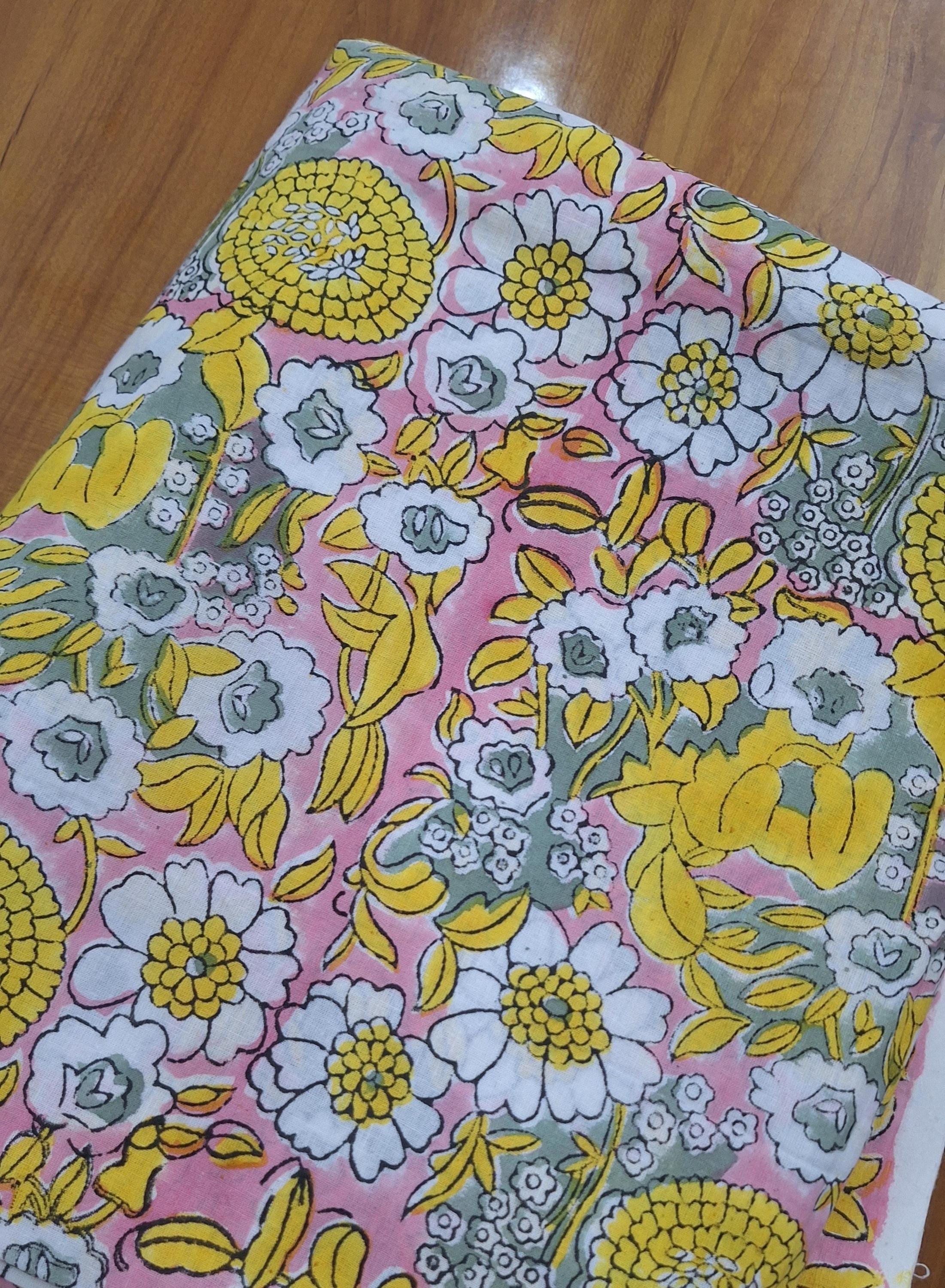 Pink Floral Cotton Fabric, Vintage Style Flower Print Cotton, Soft Lightweight Fabric for Dressmaking, Quilting & Crafts, Cottagecore Fabric