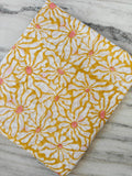 Yellow Daisy Floral Cotton Fabric, Soft Cotton Floral 100% Cotton Fabric By The Yard, Quilting, Sewing, Dressmaking, Textile Fabric