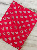 Red Floral Cotton Fabric, Hand Block Print Fabric, Indian Cotton Textile, Soft Lightweight Fabric, Dressmaking Sewing Material, Craft Fabric