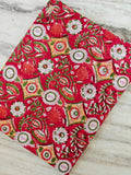 Red Cotton Fabric, Hand Block Soft Quilting Fabric by the Yard, Modern Craft Sewing Material, Quilting & Apparel Dressmaking Fabric, Napkins