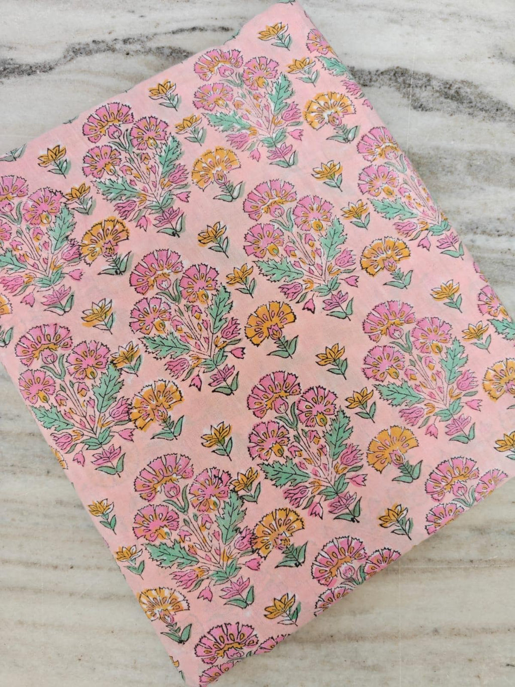 Vintage flower Cotton Fabric, Retro Design Colourful Paisley Cotton Fabric, Upholstery Fabric, Hand Block Printed Indian Fabric by the Yard