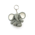 Handmade Crochet Elephant Keychain | Grey Amigurumi Elephant Plush | Cute Animal Bag Charm | Soft Fabric Elephant Toy | Elephant Lover Gift