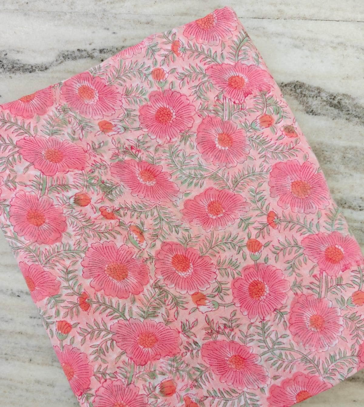Pink Floral Cotton Fabric, Soft Lightweight Flower Print Fabric, Quilting Fabric by the Yard, Dressmaking Craft Fabric Spring Summer Textile