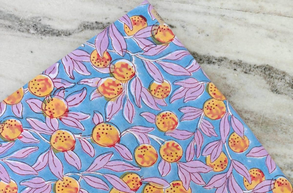 Indian Hand Block Print Fabric, Floral 100% Cotton Quilting Fabric By The Yard, Fabric For Dress Making, Loose Running Fabric, Napkin Fabric