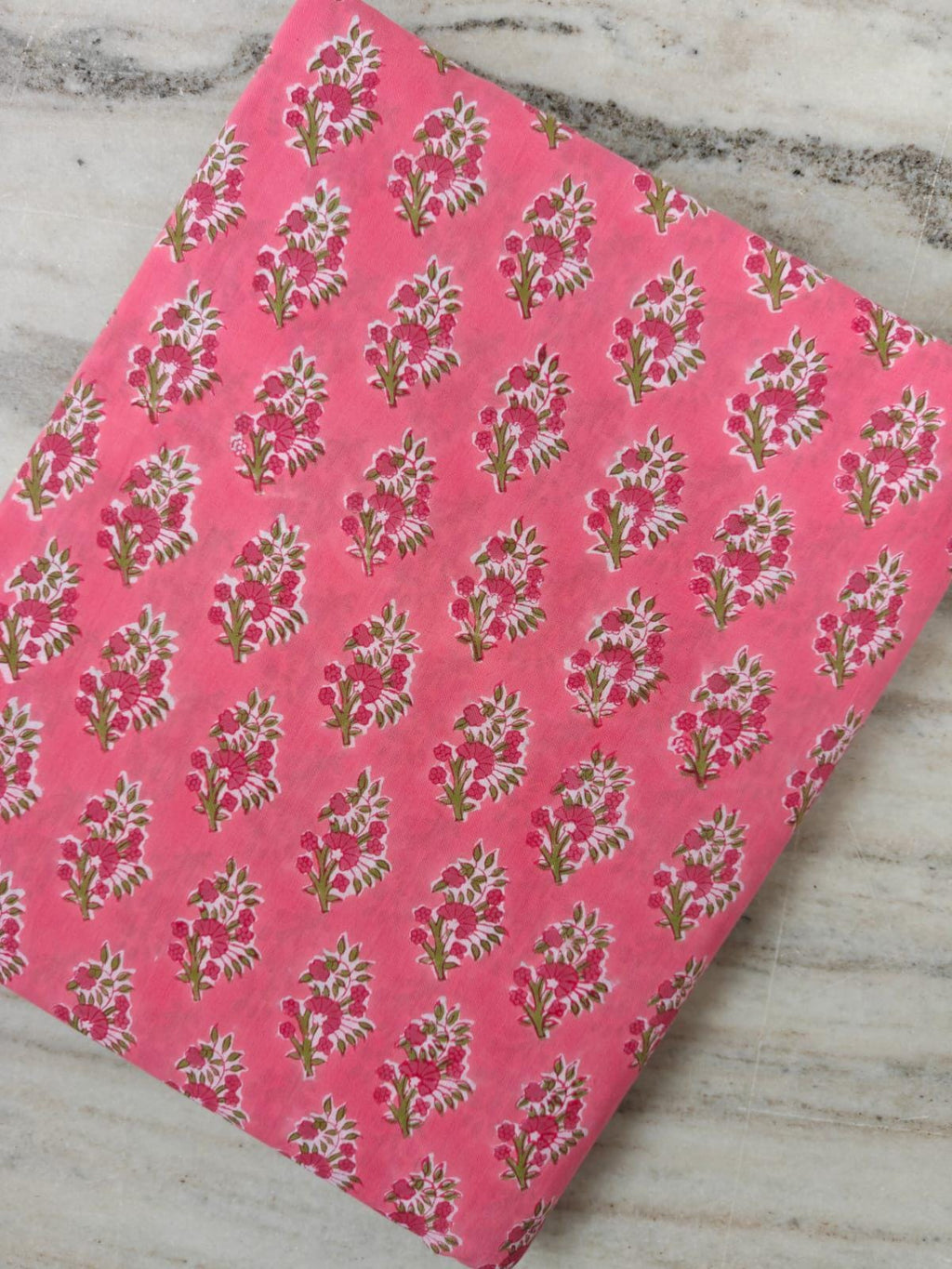 Pink Soft Cotton, Indian Hand Block Print Fabric, 100% Cotton Fabric By The Yard, Fabric for Loose Running, Dress Making, Textile Fabric