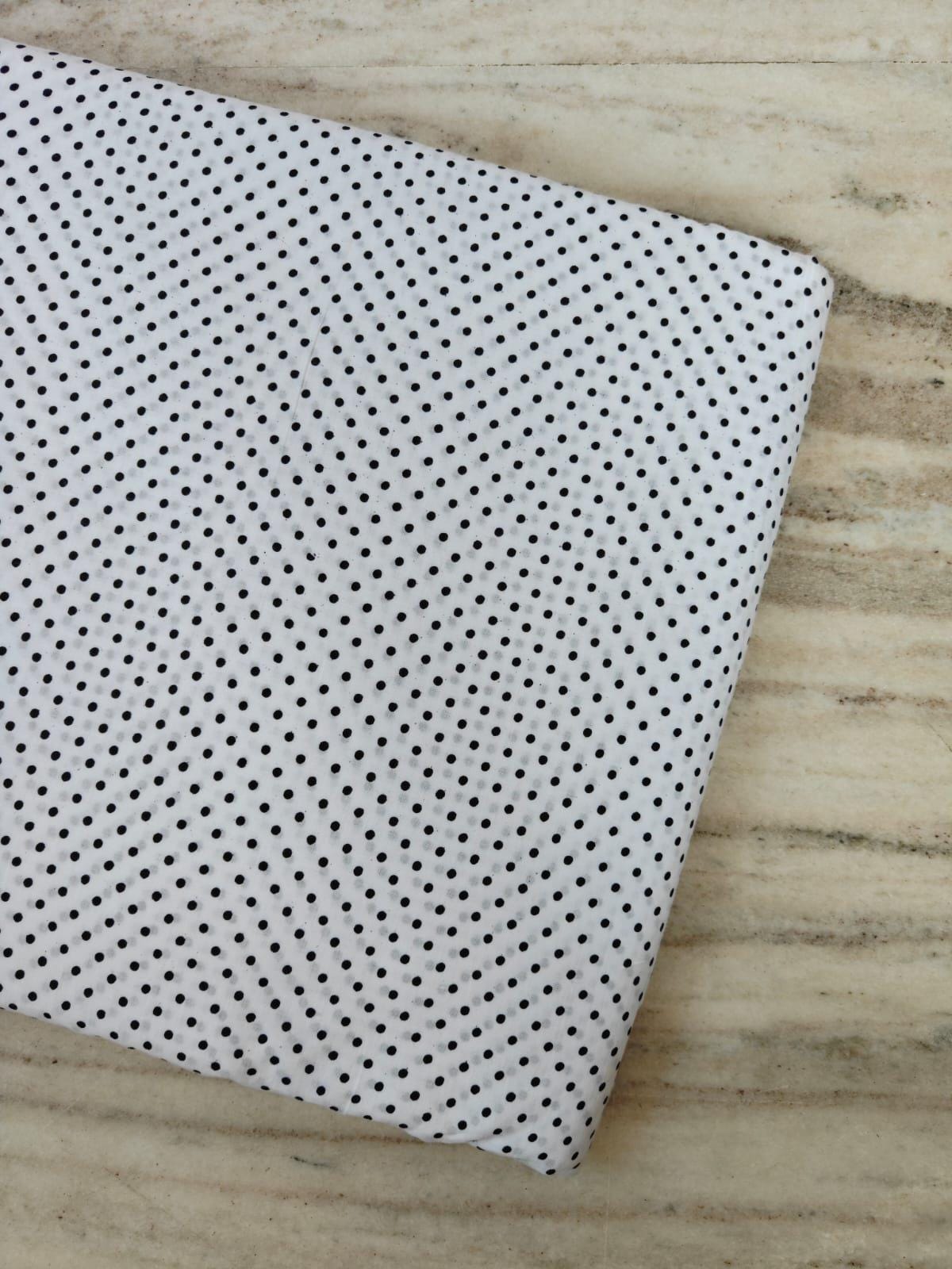 Black and White Polka Dot Cotton Fabric, Black Fabric with White Dots, Quilting Cotton, Sewing Fabric, Dressmaking Fabric, Cute Pastel Print