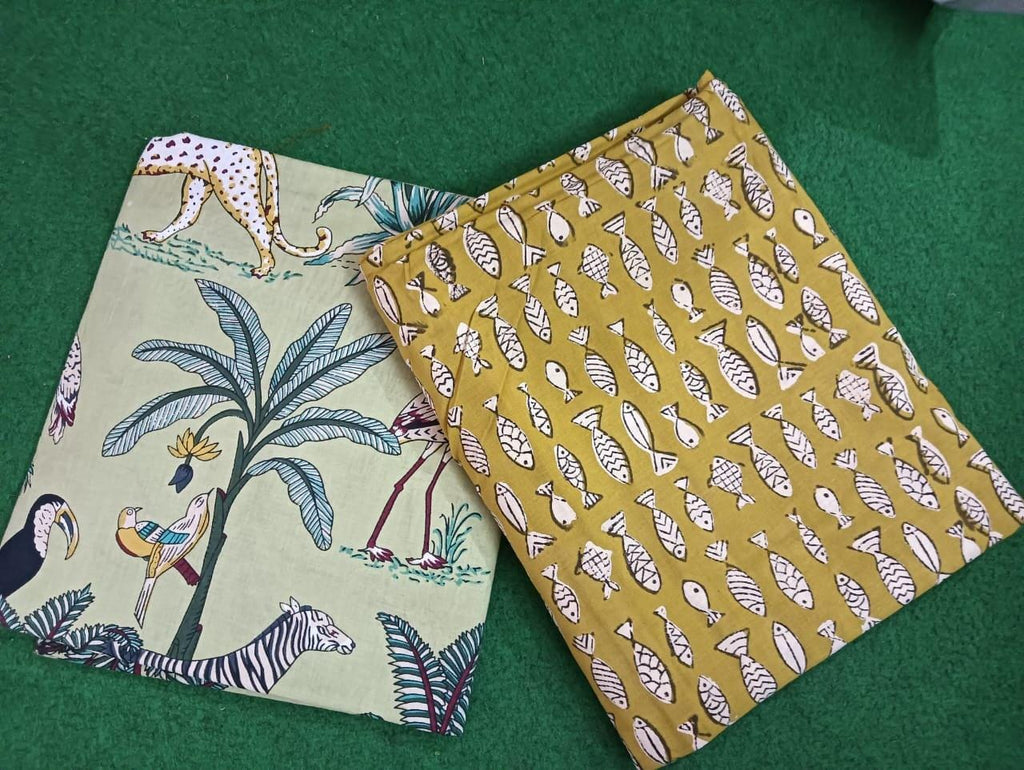 Multi Color Block Print Fabric, Floral 100% Cotton Quilting Fabric By The Yard, Fabric For Dress Making, Fabric Pillow, Personlized Dress