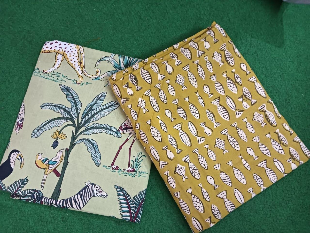 Multi Color Block Print Fabric, Floral 100% Cotton Quilting Fabric By The Yard, Fabric For Dress Making, Fabric Pillow, Personlized Dress