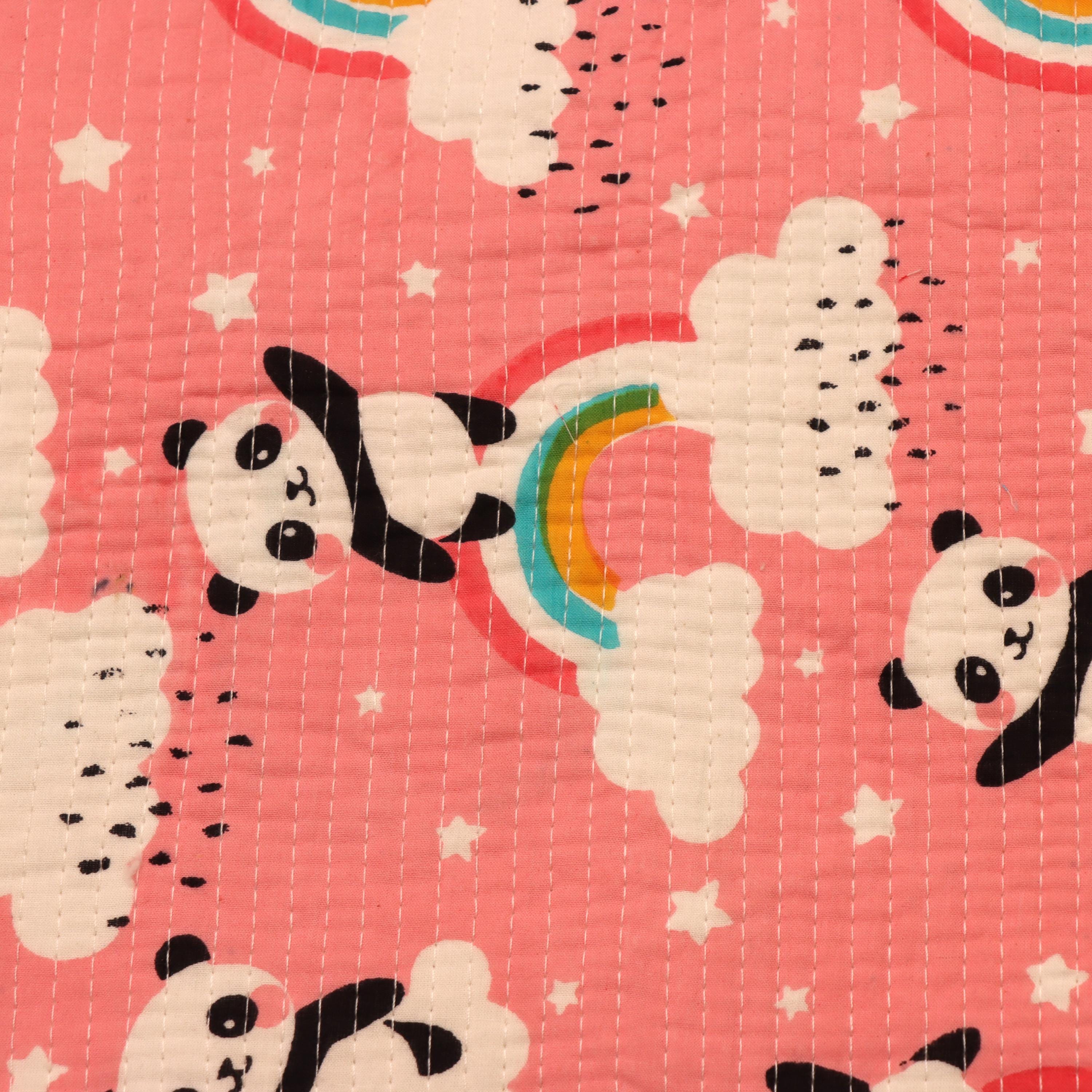 Quilted Laptop Sleeve, Cute Panda Laptop Bag, Cotton Padded Laptop Case, Rainbow Print Laptop Cover, Handmade Laptop Sleeve, Macbook Sleeve