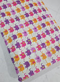 Colorful Elephant Cotton Fabric, Cute Elephant Print Fabric, Kids Animal Fabric, Indian Cotton Fabric by Yard Nursery Decor Elephant Textile