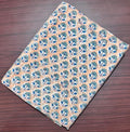 Beige Floral Hand Block Print Cotton Fabric, Indian Block Printed Cotton by Yard, Blue Flower Ethnic Fabric for Dressmaking, Quilting Crafts