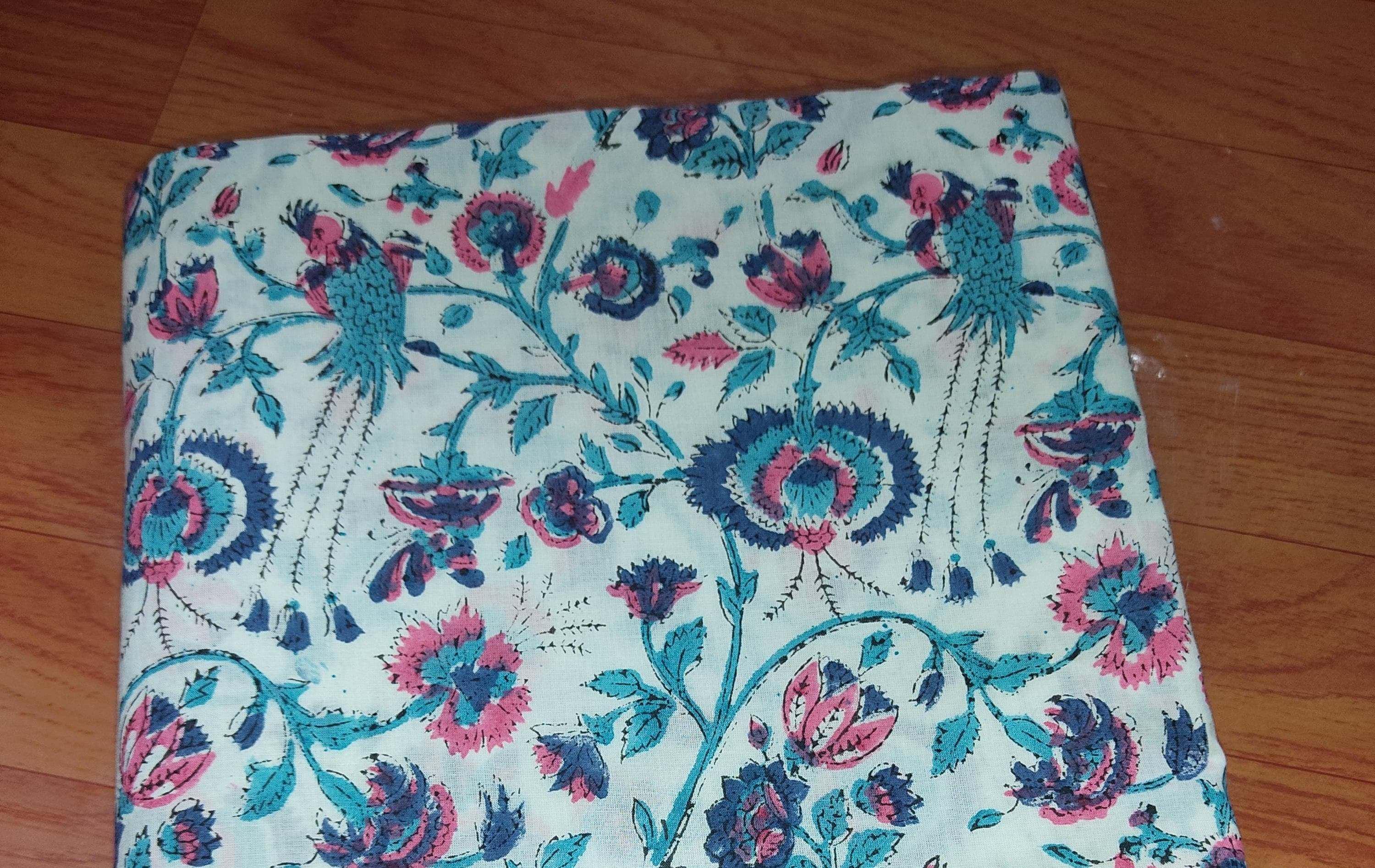 Indian Hand Block Print Fabric, Floral 100% Cotton Quilting Fabric By The Yard, Handmade Fabric, Loose Running Fabric, Textile Fabric, Gifts