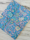 Indian Hand Block Print Fabric, Floral 100% Cotton Quilting Fabric By The Yard, Fabric For Dress Making, Loose Running Fabric, Napkin Fabric