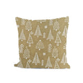 Beige Christmas Tree Cushion Cover, Hand Block Print Cotton Pillow Case, Festive Holiday Decor, Neutral Throw Pillow Farmhouse Cushion Cover