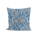 Blue Floral Cotton Cushion Cover, Handblock Print Pillow Cover, Decorative Throw Pillow Case, Boho Sofa Cushion, Indian Handmade Home Decor