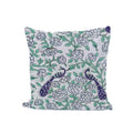 Peacock Floral Hand Block Print Cushion Cover, Cotton Decorative Pillow Case, Indian Handmade Boho Throw Pillow, Sofa Cushion