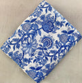 Blue & White Floral Cotton Fabric – Vintage Botanical Print Soft Breathable Dress Material & Craft Fabric