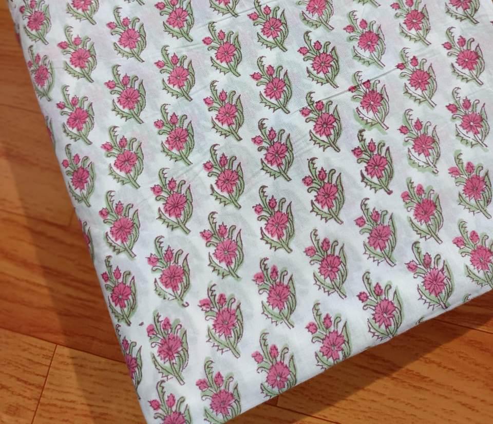 Indian Block Print Fabric, Floral 100% Cotton Quilting Fabric By The Yard, Fabric For Dress Making, Fabric Bags, Napkin Fabric, Gift For Her