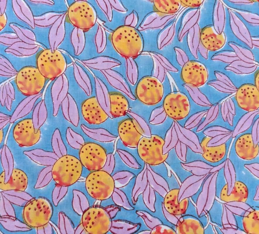 Indian Hand Block Print Fabric, Floral 100% Cotton Quilting Fabric By The Yard, Fabric For Dress Making, Loose Running Fabric, Napkin Fabric
