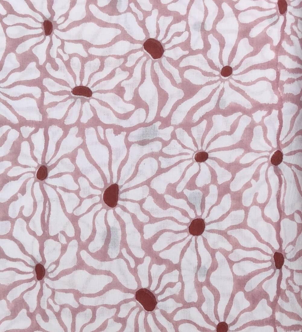 Indian Hand Block Print Fabric, 100% Cotton Quilting Fabric By The Yard, Fabric For Duvet Cover, Loose Running Fabric, Dress Making Fabric