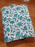 Soft Cotton, Indian Hand Block Print Fabric, Floral 100% Cotton Fabric By The Yard, Fabric for Loose Running, Dress Making, Textile Fabric