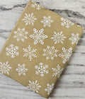 Mustard Snowflake Cotton Fabric, Winter Holiday Fabric by the Yard, Soft Indian Cotton for Quilting, Sewing, Dressmaking Crafts, Xmas fabric