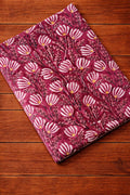 Pink Indian Hand Block Print Fabric, Floral 100% Cotton Quilting Fabric By The Yard, Fabric For Dress Making, Loose Running Fabric
