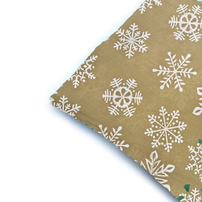 Beige Snowflake Cushion Cover, Christmas Throw Pillow Cover, Winter Decor Cotton Cushion, Rustic Holiday Pillow, Cozy Sofa Accent Cover,