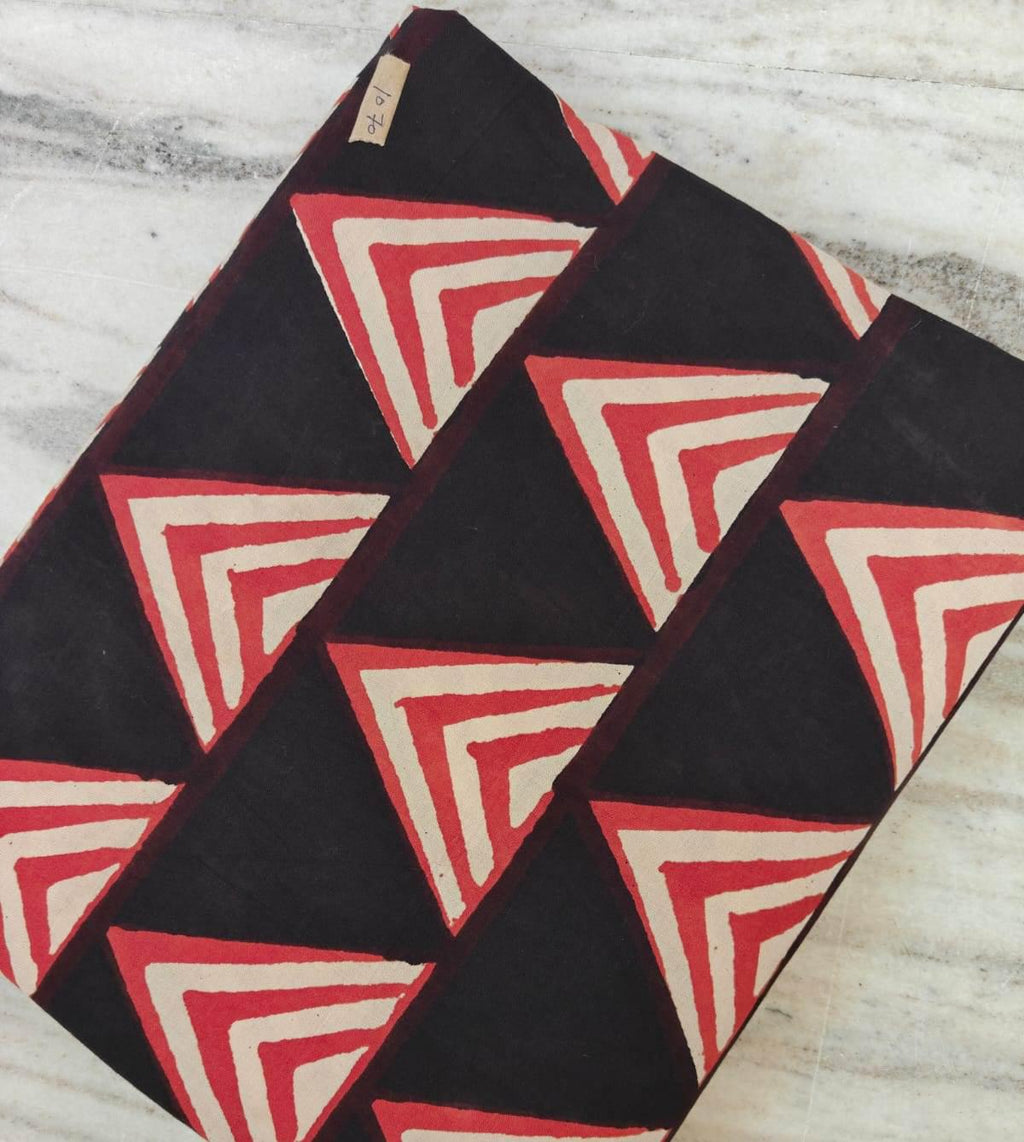 Black Red Geometric Triangle Cotton Fabric, Modern Abstract Print Fabric by Yard, Japanese Style Cotton Fabric, Sewing Craft Fabric UK USA