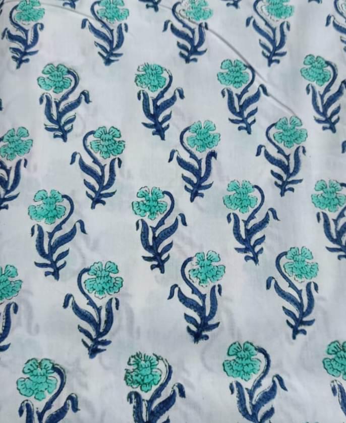 Indian Hand Block Print Fabric, Floral 100% Cotton Quilting Fabric By The Yard, Fabric For Dress Making, Loose Running Fabric, Napkin Fabric