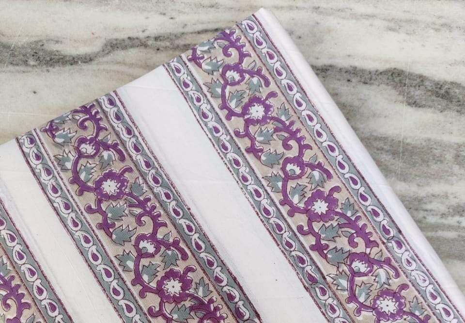 Indian Hand Block Print Fabric, Floral 100% Cotton Quilting Fabric By The Yard, Fabric For Dress Making, Loose Running Fabric, Napkin Fabric