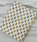 Indian Hand Block Print Cotton Fabric, Yellow Floral Buti Print Fabric, Jaipur Cotton Textile, Small Flower Botanical Fabric for Sewing Gift