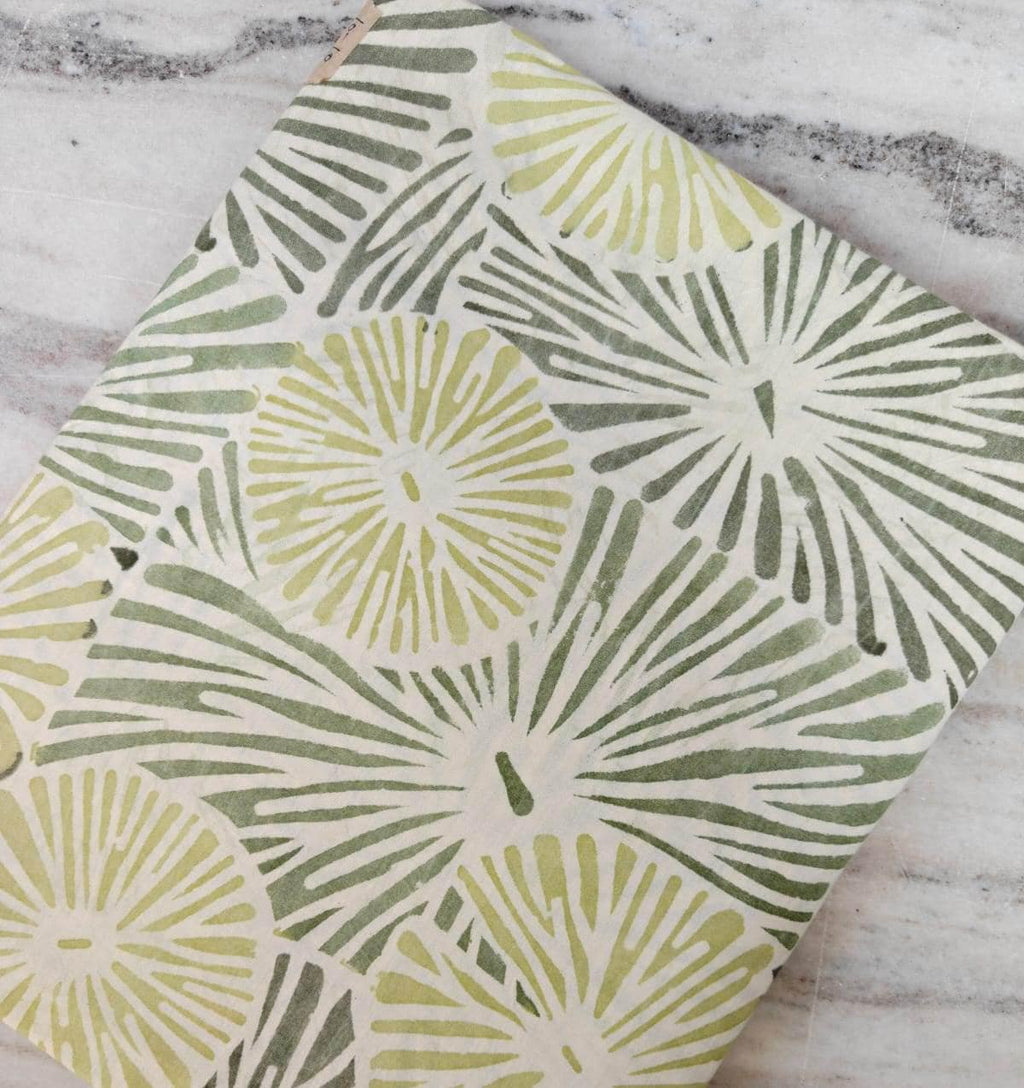 Soft Green Color Botanical Fabric, Abstract Leaf Sunburst Print, Sage Green Modern Floral Fabric, Minimalist Nature Pattern Sewing Fabric