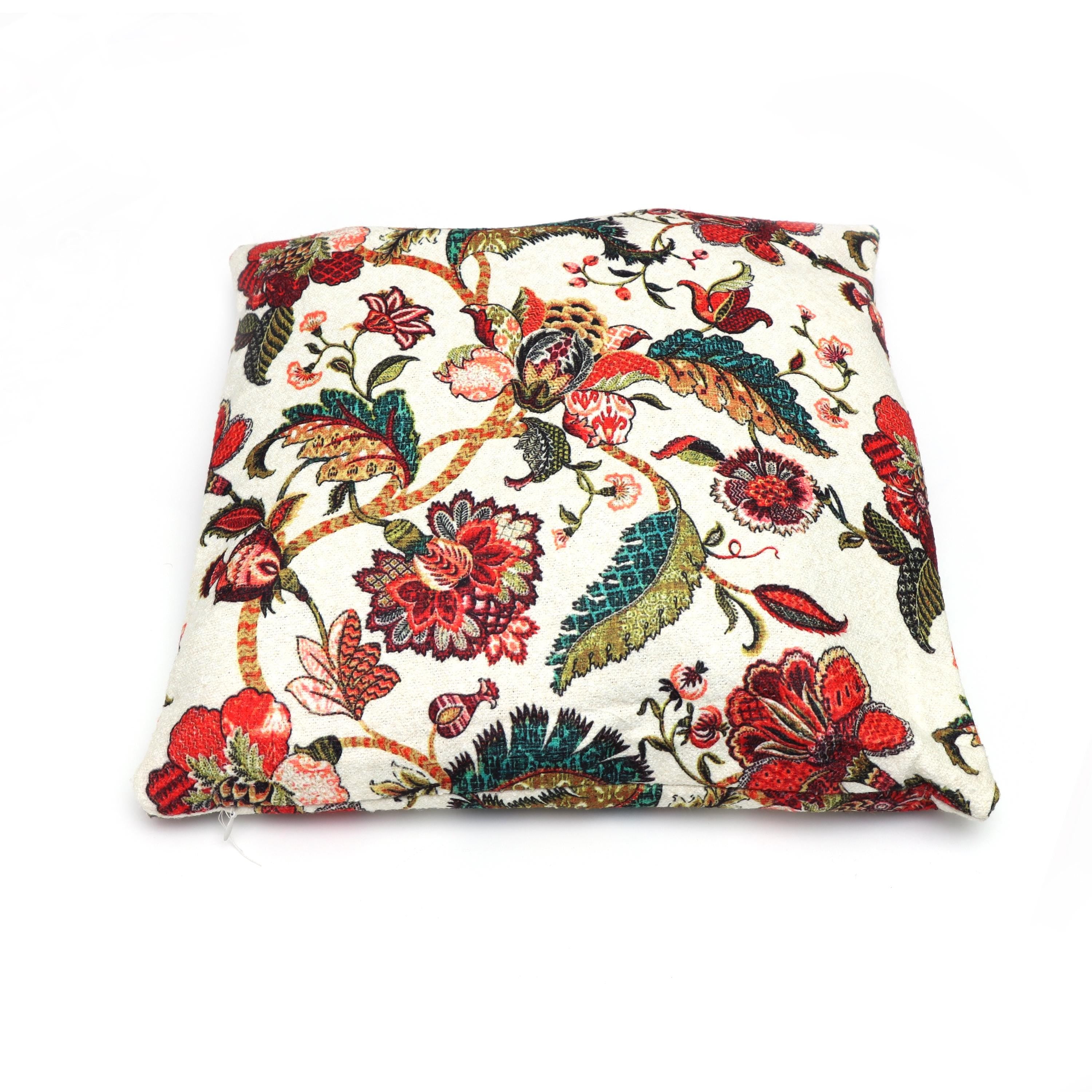 Hand Block Print Fabric Cushion Cover, Floral 100% Cotton Quilting Fabric Cushion, Handmade Throw Pillow Decorative Home Decor Pillow Cover