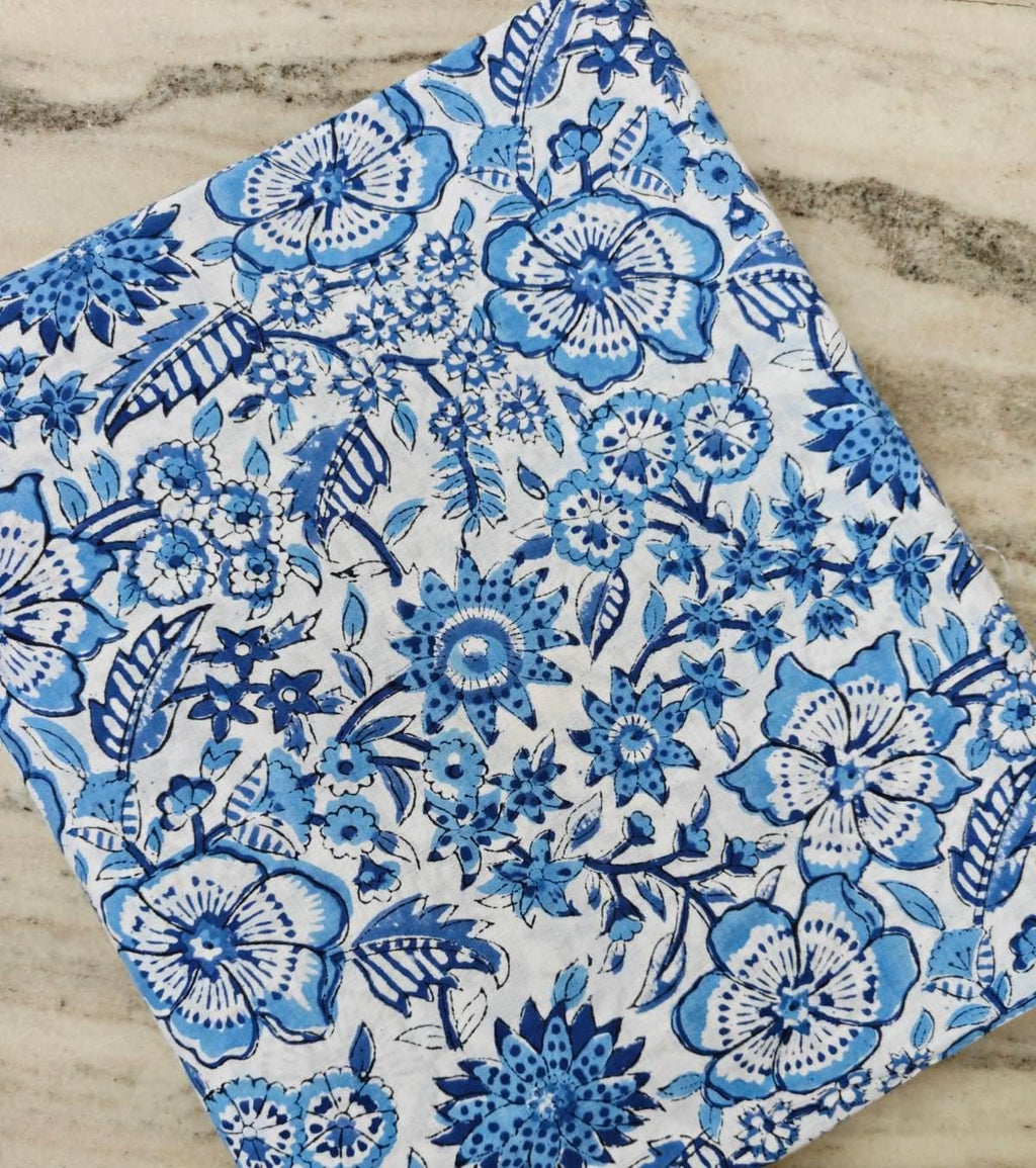 Multi Color Indian Hand Block Print Fabric, Floral 100% Cotton Quilting Fabric By The Yard, Dressmaking Fabric, Napkins Fabric, Loose Fabric