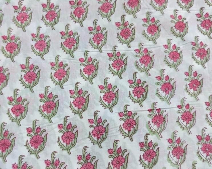 Indian Block Print Fabric, Floral 100% Cotton Quilting Fabric By The Yard, Fabric For Dress Making, Fabric Bags, Napkin Fabric, Gift For Her