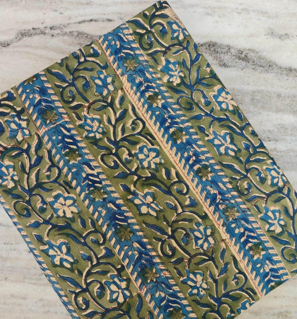 Hand Block Print Cotton Fabric, Floral 100% Cotton Quilting Fabric By The Yard, Fabric For Dress Making, Loose Running Fabric, Napkin Fabric