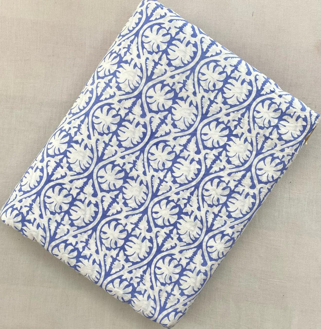 Soft Cotton, Indian Hand Block Print Fabric, Floral 100% Cotton Fabric By The Yard, Fabric for Loose Running, Dress Making, Textile Fabric
