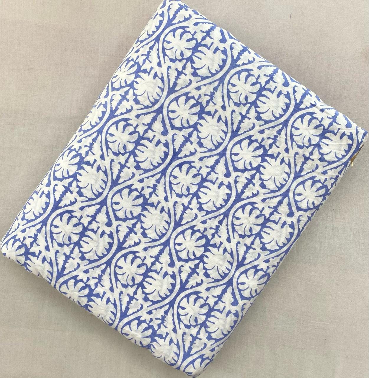 Soft Cotton, Indian Hand Block Print Fabric, Floral 100% Cotton Fabric By The Yard, Fabric for Loose Running, Dress Making, Textile Fabric