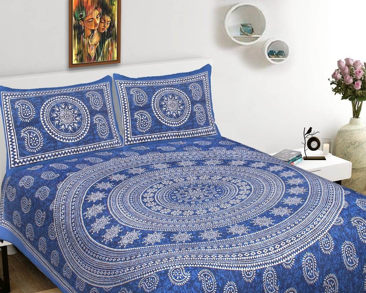 cotton bedsheet, queen size bedsheet with 2 pillow covers, handmade floral bedsheets, soft cotton flat sheets, home bedsheets