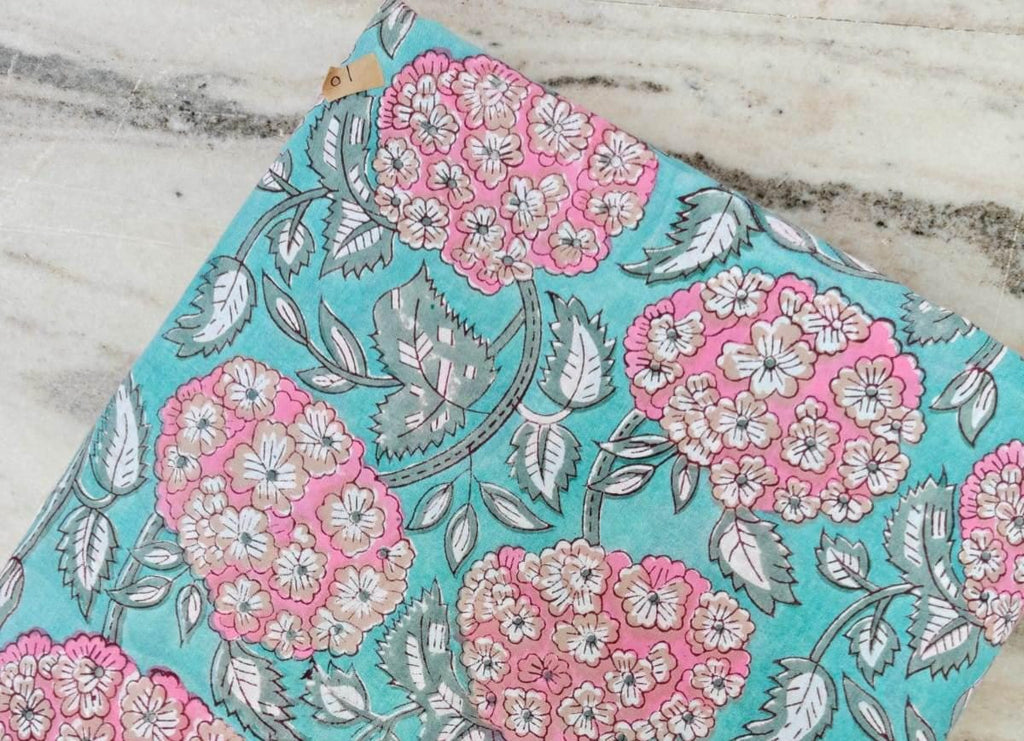 Green Cotton Fabric, Indian Soft Cotton by the Yard, Textile Fabric, Napkins, Table Cover Fabric, Floral Dressmaking Fabric, Christmas Decor