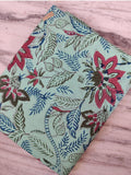 Green Multi-Color Indian Hand Block Print Fabric, Floral 100% Cotton Quilting Fabric By The Yard, Fabric Dress Making, Loose Running Fabric