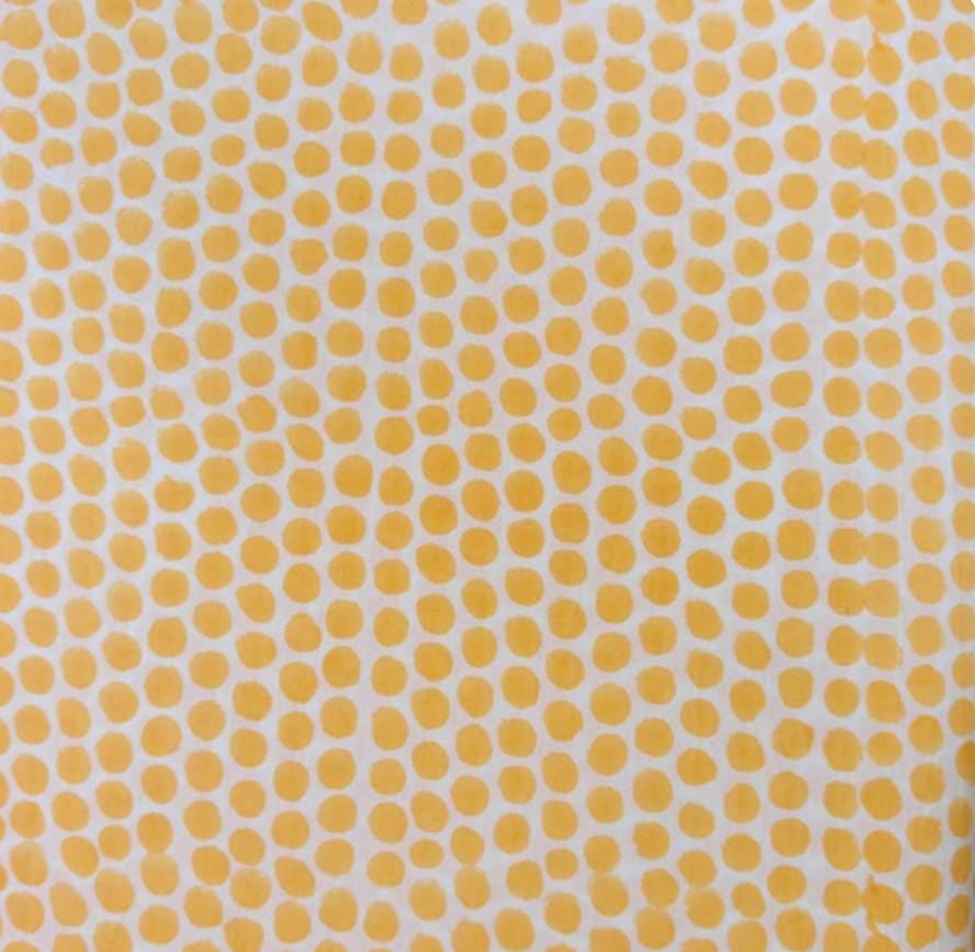 Yellow Polka Dot Cotton Fabric, Hand Block Print Textile, Mustard Dot Print Fabric, Soft Lightweight Cotton, Sewing Craft Fabric By the Yard