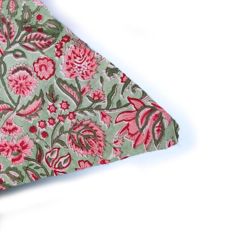 Hand Block Print Fabric Cushion Cover, Floral 100% Cotton Quilting Fabric Cushion, Handmade Throw Pillow Decorative Home Decor Pillow Cover