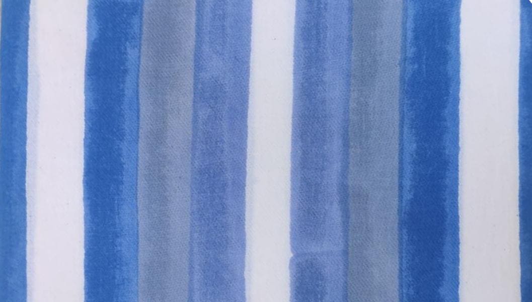 Blue White Stripe Cotton Fabric, Indian Soft Handloom Look Print by the Yard, Summer Sewing, Textile Fabric Dressmaking Loose Running Fabric