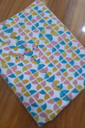 Geometric Cotton Fabric, Multicolor Block Print Fabric, Modern Pattern Cotton Fabric by Yard, Boho Craft Sewing Fabric, Quilting Dressmaking